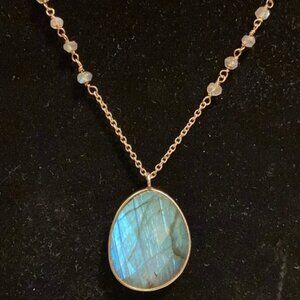 A.V. Max Gold Plated Sterling 925 Labradorite Necklace